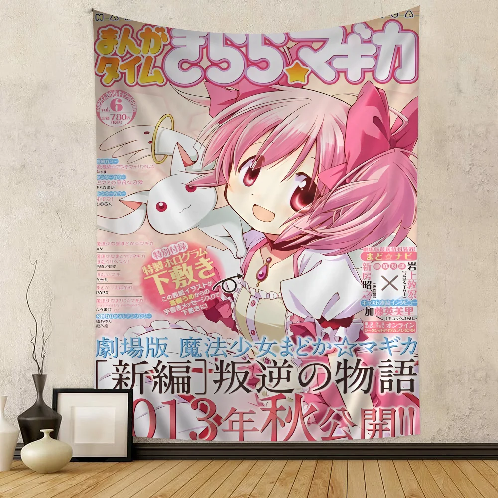 Puella Magi Madoka Magica Hanging Bohemian Tapestry Hanging Tarot Hippie Wall Rugs Dorm Japanese Tapestry