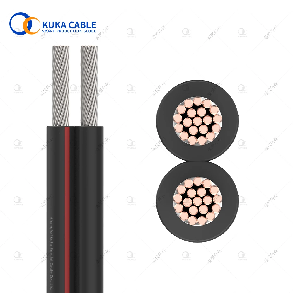 XLPO สายทองแดงชุบดีบุกแผงโซลาร์เซลล์ DC แกนคู่50618/IEC 62930 1.5/2/4/6/8/10มม.