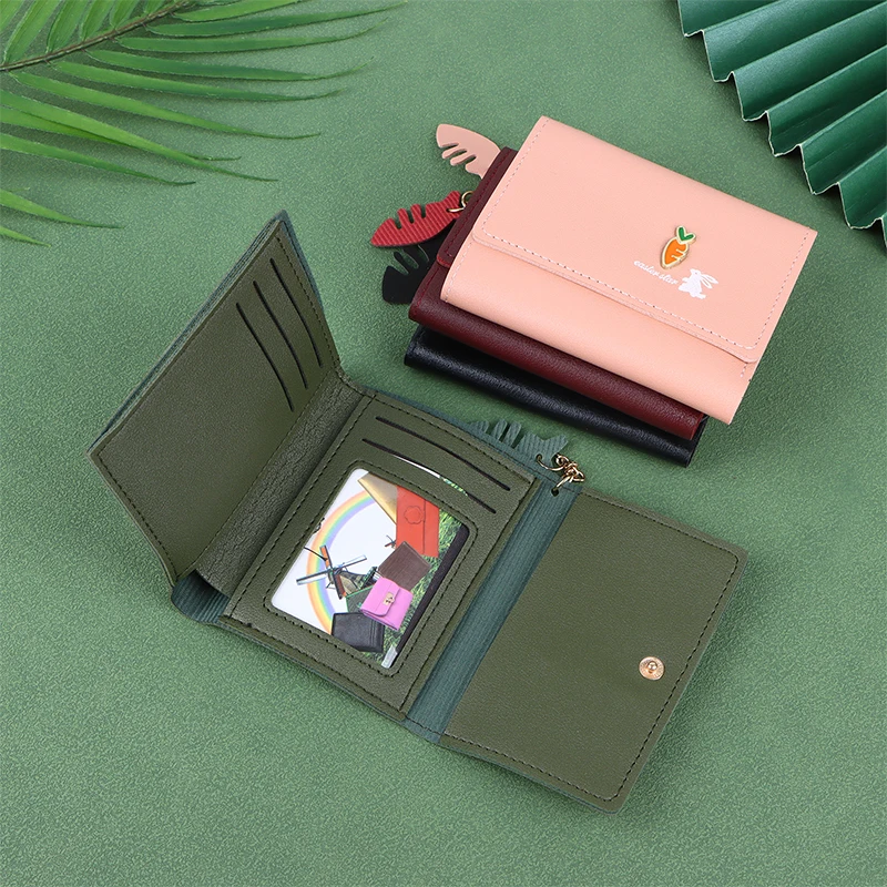 Women's Wallet PU Leather Women's Wallet Women Purses Card Holder Foldable Portable Lady Coin Purses