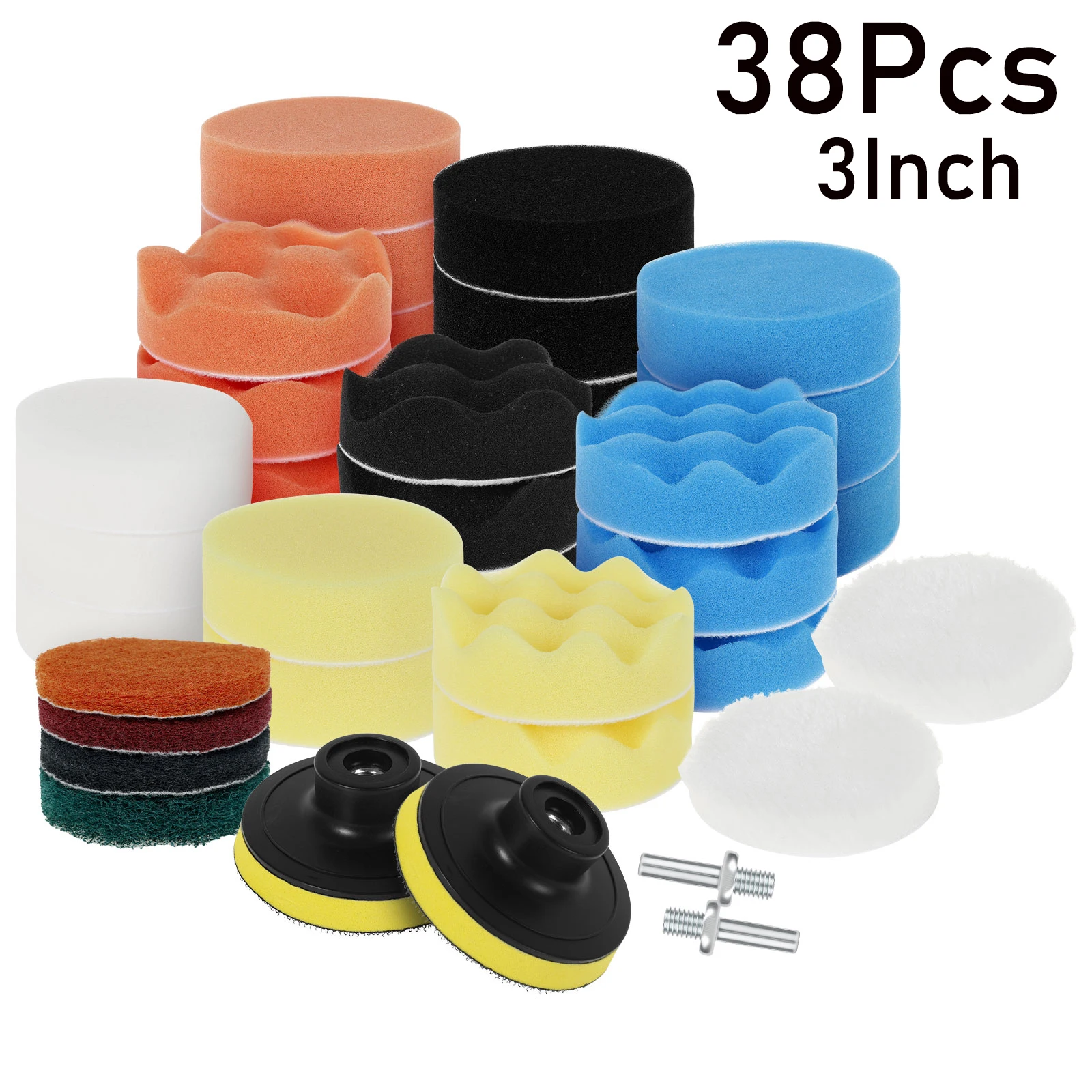 

7/12/38Pcs 3/4/6Inch Buffing Polishing Pads Car Foam Drill Polishing Pad Headlight Restoration Kit for Car Polishing, Waxing