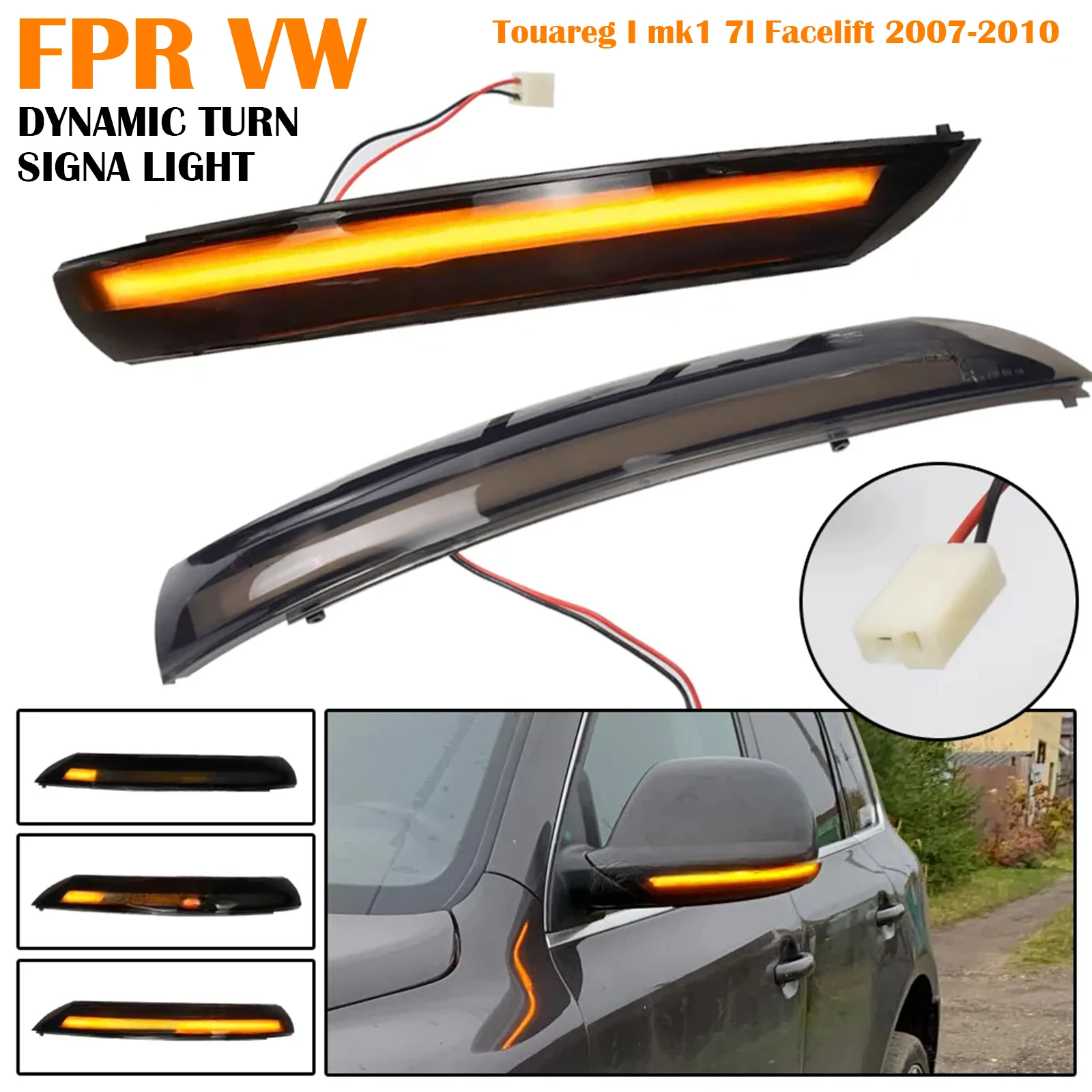 

PANGOLIN 2 шт. динамические светодиодные указатели поворота зеркала для VW Touareg MK1 7L Facelift 2007-2011 прямая замена мигающих ламп