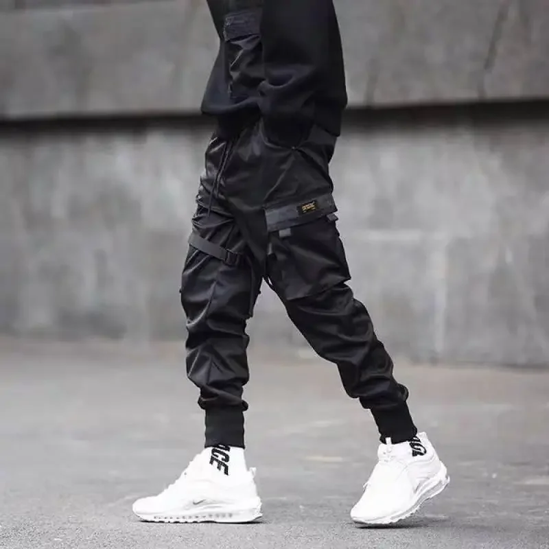 Homens hip hop roupas jogging calças de carga harém sweatpants outwear casual japonês harajuku moda masculina confortável