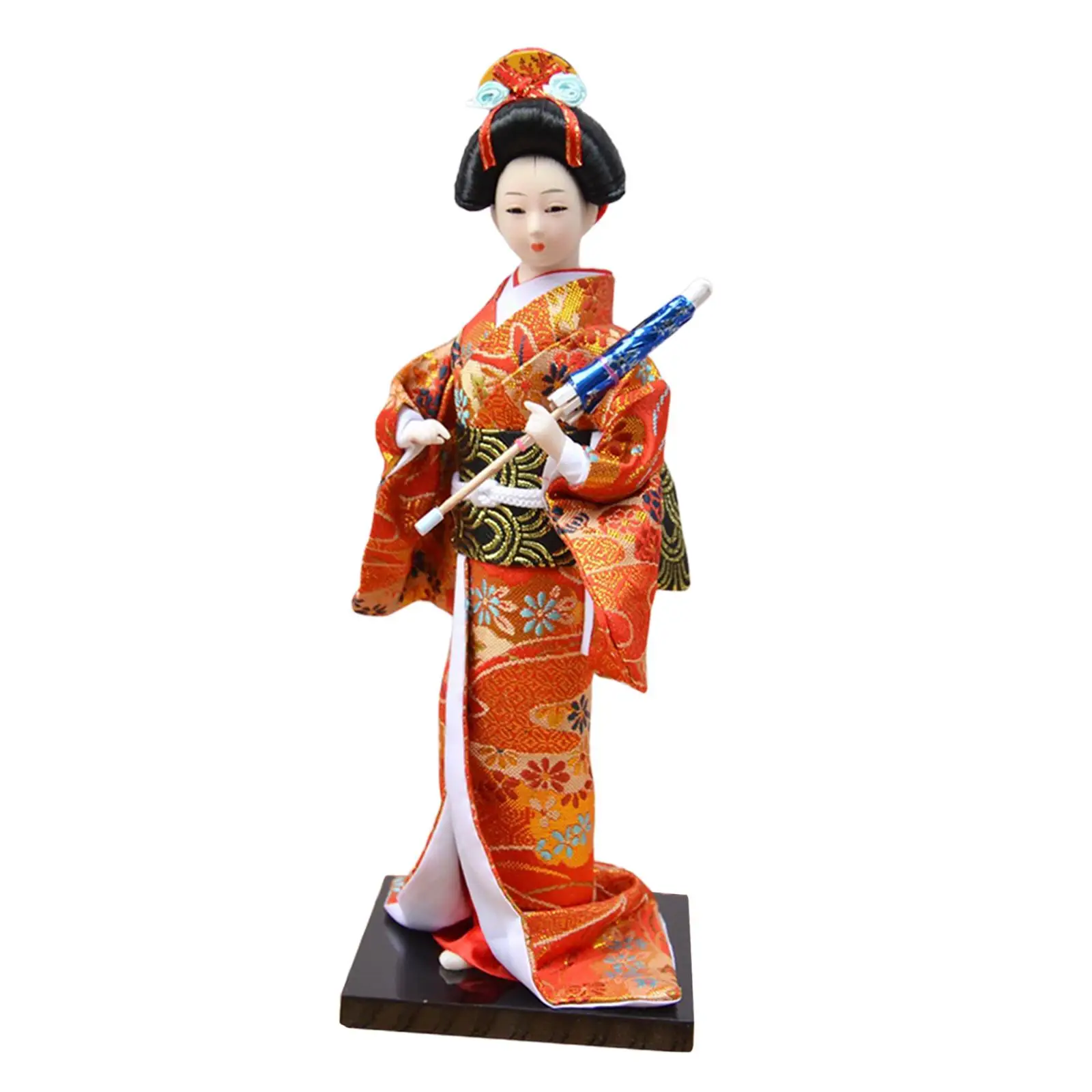 Japanese Geisha Doll Foam ABS Hand Painted Decor Figurine for Miniature Dollhouse Accessories Collection Display