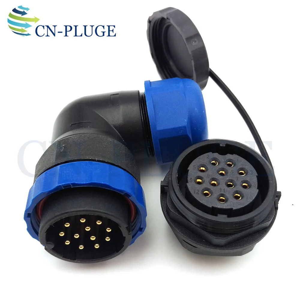 SD28 Series Right Angle Nut Panel Mount Connector 2 3 4 5 6 7 8 9 10 12 14 16 19 22 24 26 Pin Outdoor Waterproof IP68