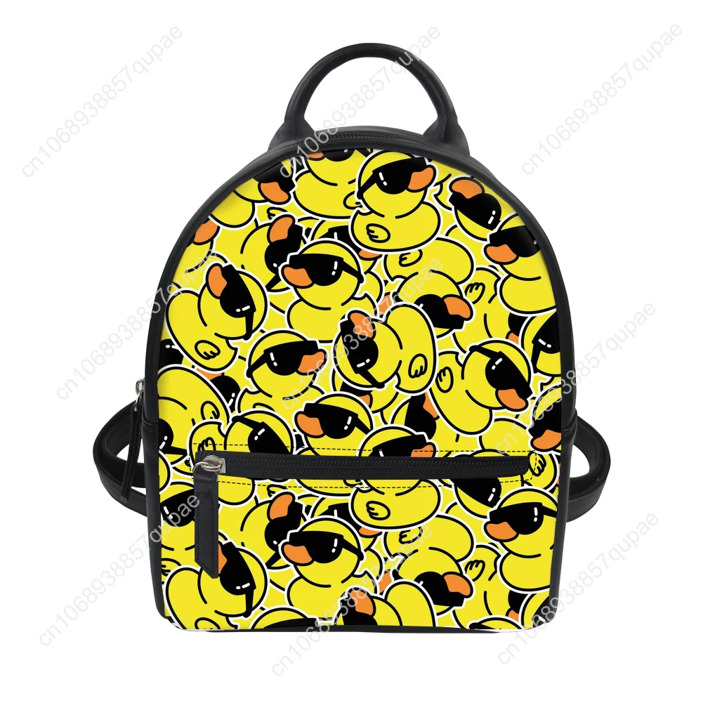 

Yellow Duck Printed Custom Backpack Purse Carter Schoolbags Double Shoulder Bag Mini Small backpack Leather Leisure Travel Bag