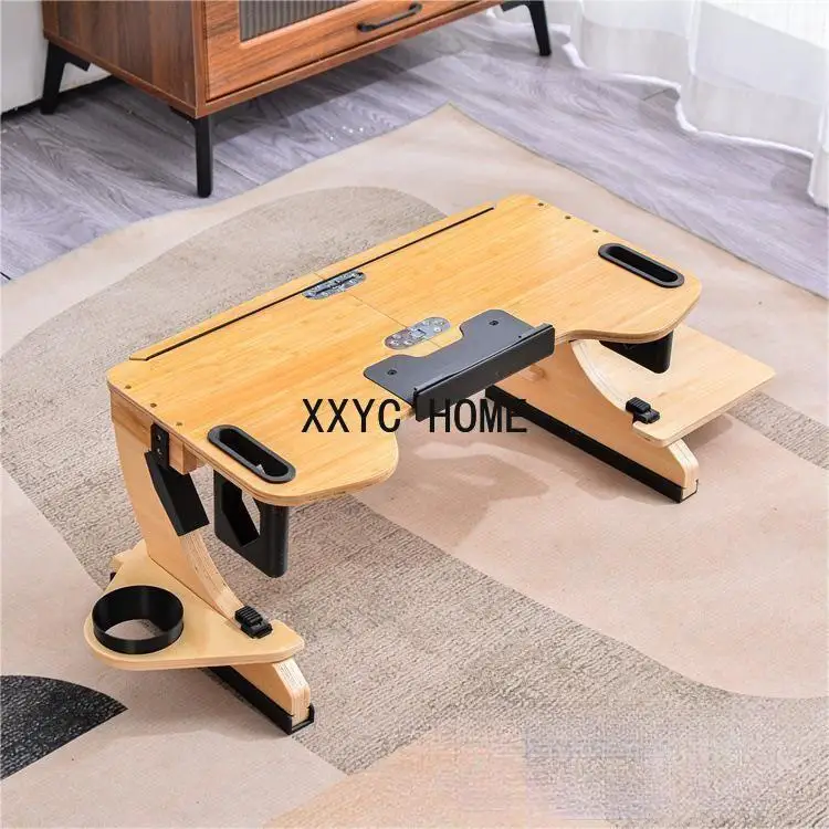 Wooden 360°Adjustable Notebook Stand, Desk Computer Stand, Portable Foldable Stand, Multifunctional Lazy Person Lying Desk