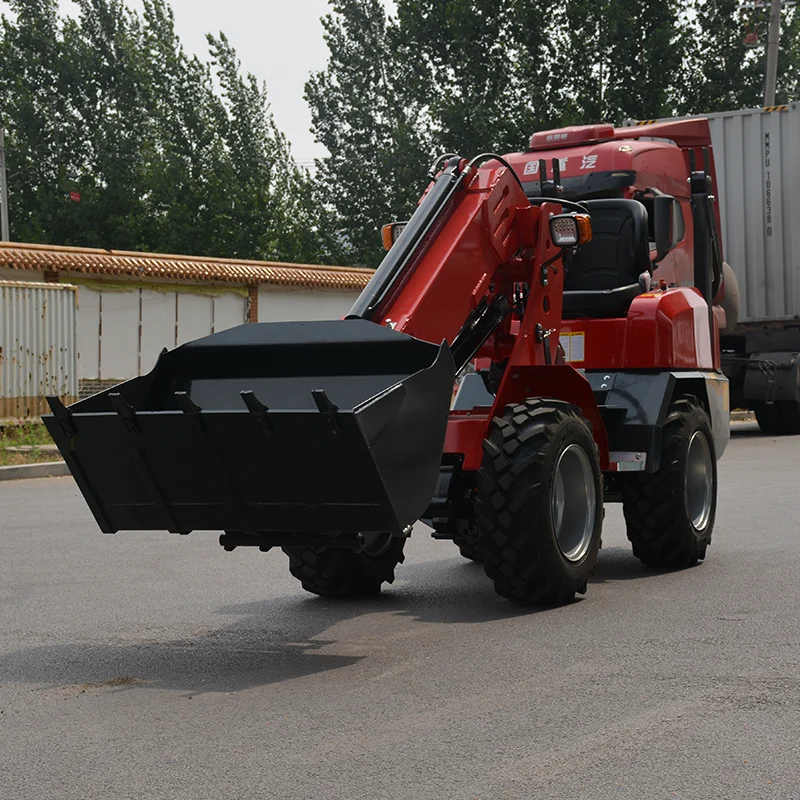 

Customized KZL918 telescopic arm loader CE certified 1-ton skid steer loader diesel/gasoline small wheel front-end backhoe loade