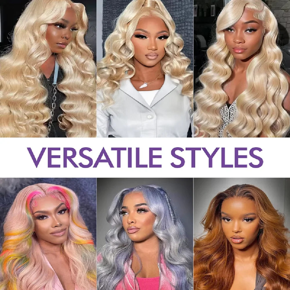 16A 613 Blonde Body Wave Bundles Human Hair 100% Unprocessed Virgin Hair 30 40Inch Brazilian Raw Human Hair Bundles Extensions image 6