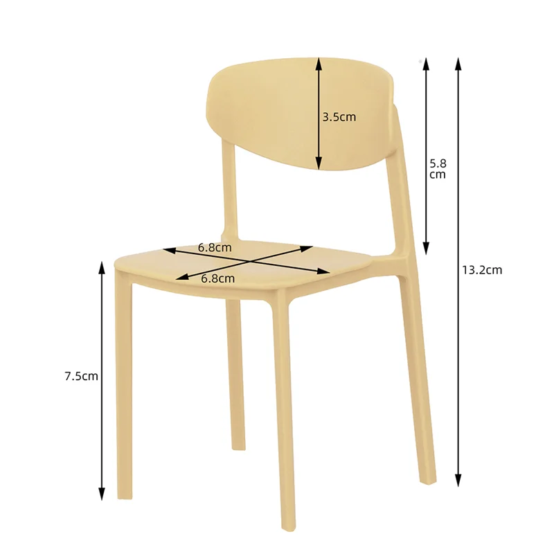 1/6 Dollhouse Accessories Bjd Ob11 Miniature Dollhouse Furniture Mini Model Dining Chair Creamy Apricot