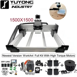 YUYONG INDUSTRY Screw Driven 1515 Latest V2.3 with New Tensioning  WorkAnt CNC Full Kit Wood Metal Engraver Milling Machine