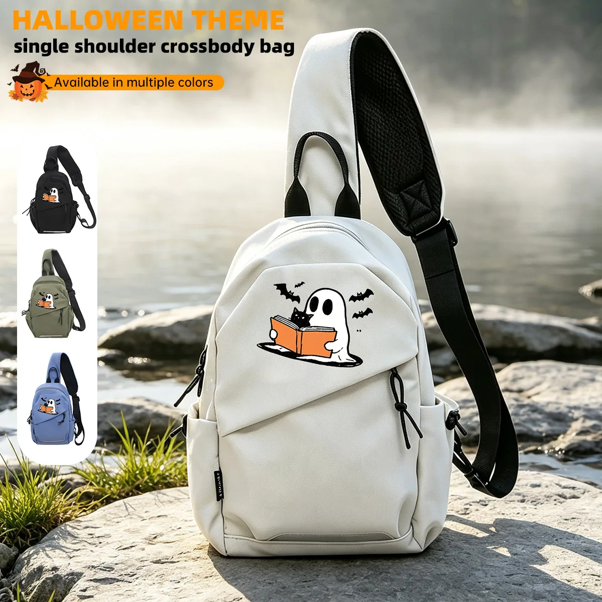 Fashionable men's high-end chest bag, casual shoulder bag, women's crossbody bag, commuter chest bag, travel Halloween gift, holiday gift for students