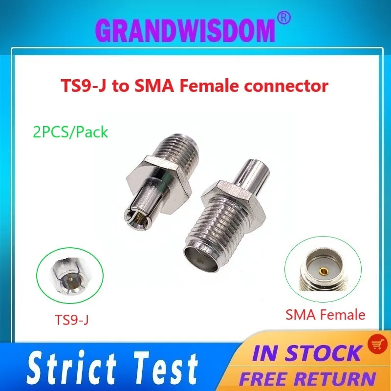 GWS 2pieces TS9-J to SMA female connector nickel plating adapter screw the needle for huawei router 4G antenna repeater