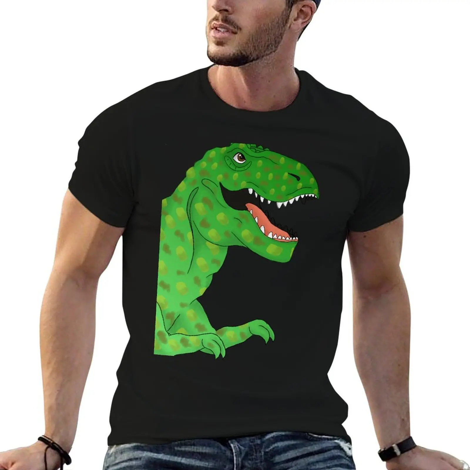 Happy Dino T-Shirt graphics plus sizes compression shirt men