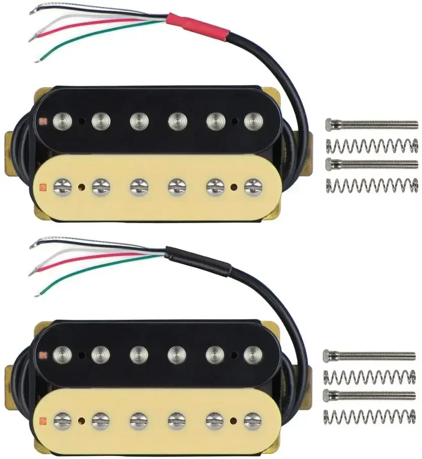 

Electric Guitar Humbucker Pickups Double Coil Guitar Bridge Pickup & Neck Pickups Set - (Black + Cream)