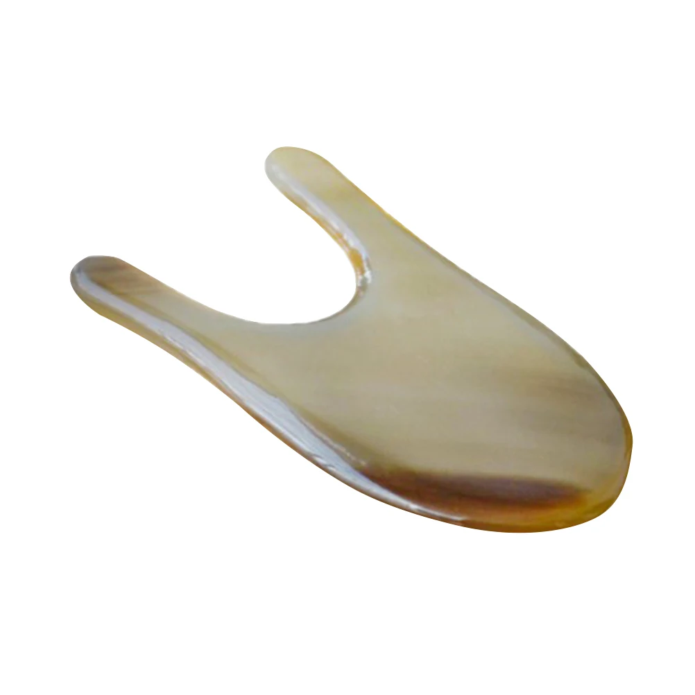 

Natural Horn Acupressure Massage Scraping Tool Multi-Function Beauty Spa Facial Massage Plate For Eye Neck Face Skin Care