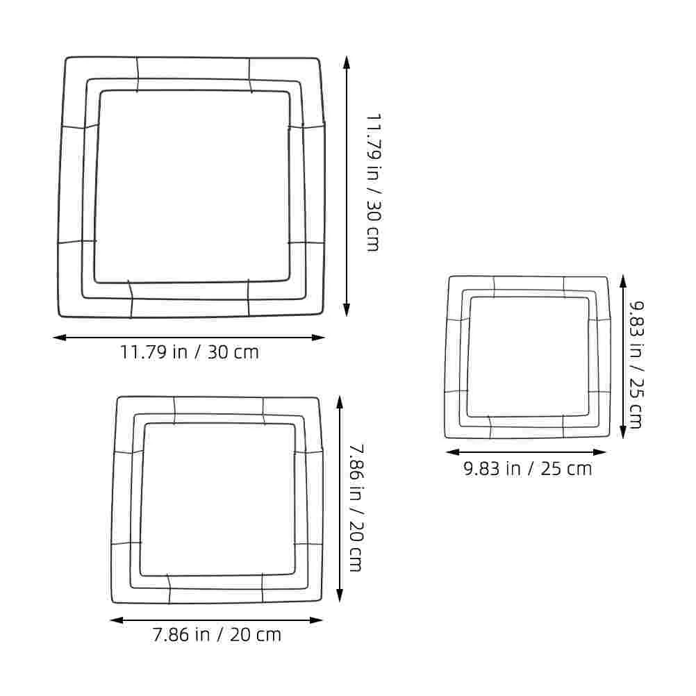 3pcs Square Metal Wreath Frame DIY Flower Wreath Iron Frame DIY Craft Project Wreath Square Wreath Frame