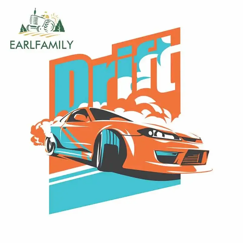 

EARLFAMILY 13cm x 12.6cm Cartoon Drift Car Stickers Car Accessories Rear Windshield Racing Sport Decal Waterproof Car Styling