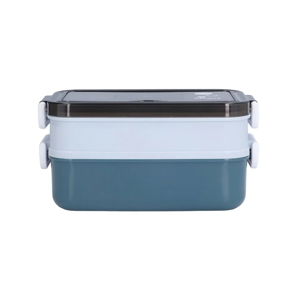 Convenient 304 Stainless Steel Insulated Lunch Box 2 Tier 1050ml Stackable Bento Box Thermal Food Container For Office