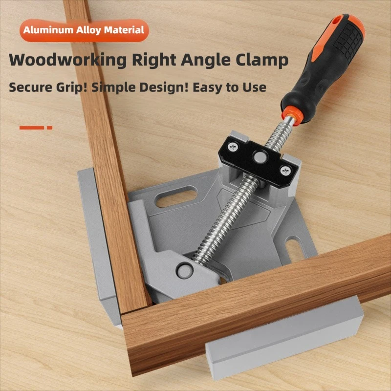 90 Degree Right Angle Clip Clamp Single Handle Aluminum Alloy Corner Clamp Woodworking Picture Frame Clip Right Angle Folder