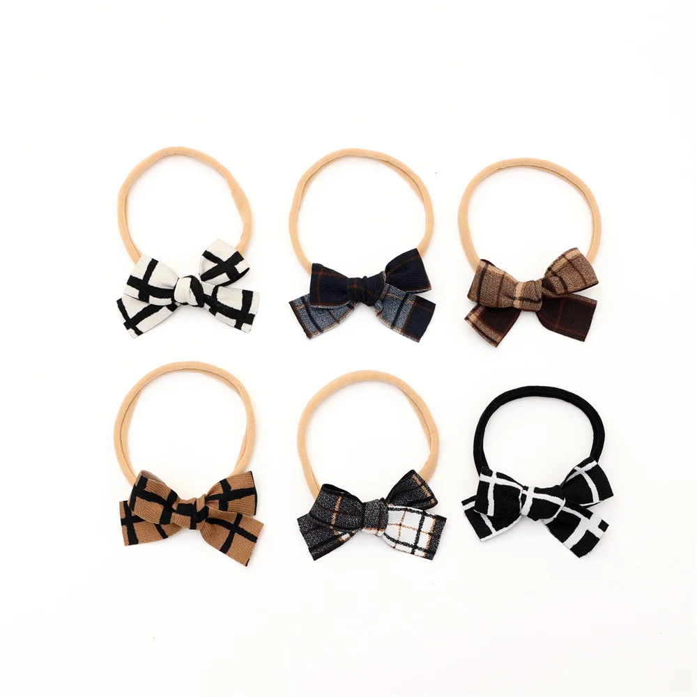 Fashion New girls plaid style hair large bow pony style padded headbands HAIR ACCESSORIES hairband