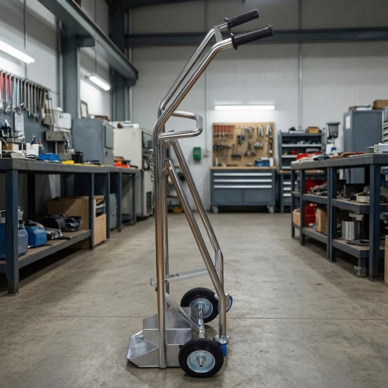 Medical Gas Cylinder Hand Truck Two-Wheeled Medical Gas Cylinder Cart Gas Bottle Cart Heavy Duty Stable for Hospitals, Workshops