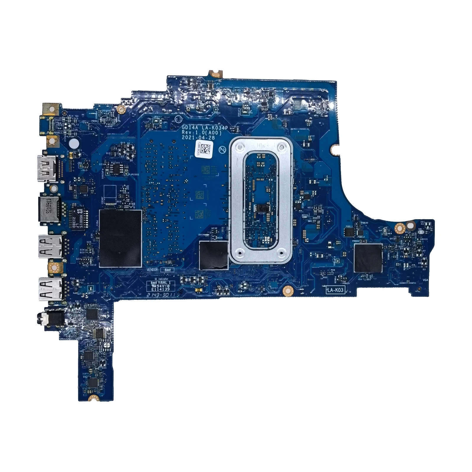 GDI4A LA-K034P مع i3-1115G4 i5-1135G7 i7-1165G7 CPU لـ Dell Vostro 3400 3500 Inspiron 3501 اللوحة الأم للكمبيوتر المحمول 100% تم اختبارها