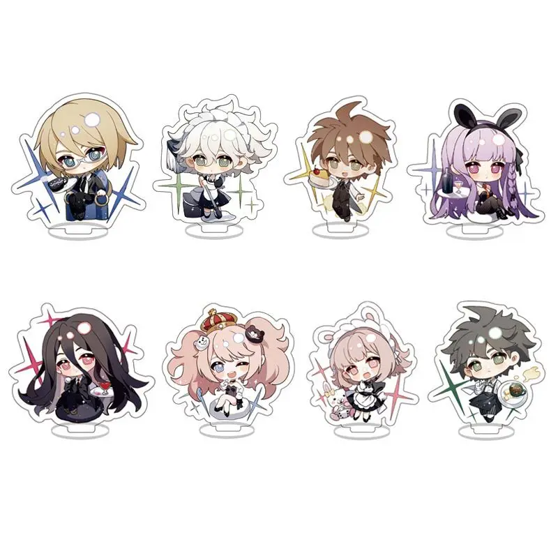 8cm Anime Game Saihara Syuichi Monokuma Amashi Rantaro Ouma Kokichi Cosplay Stand Plate Cartoon Figure Character Model Prop