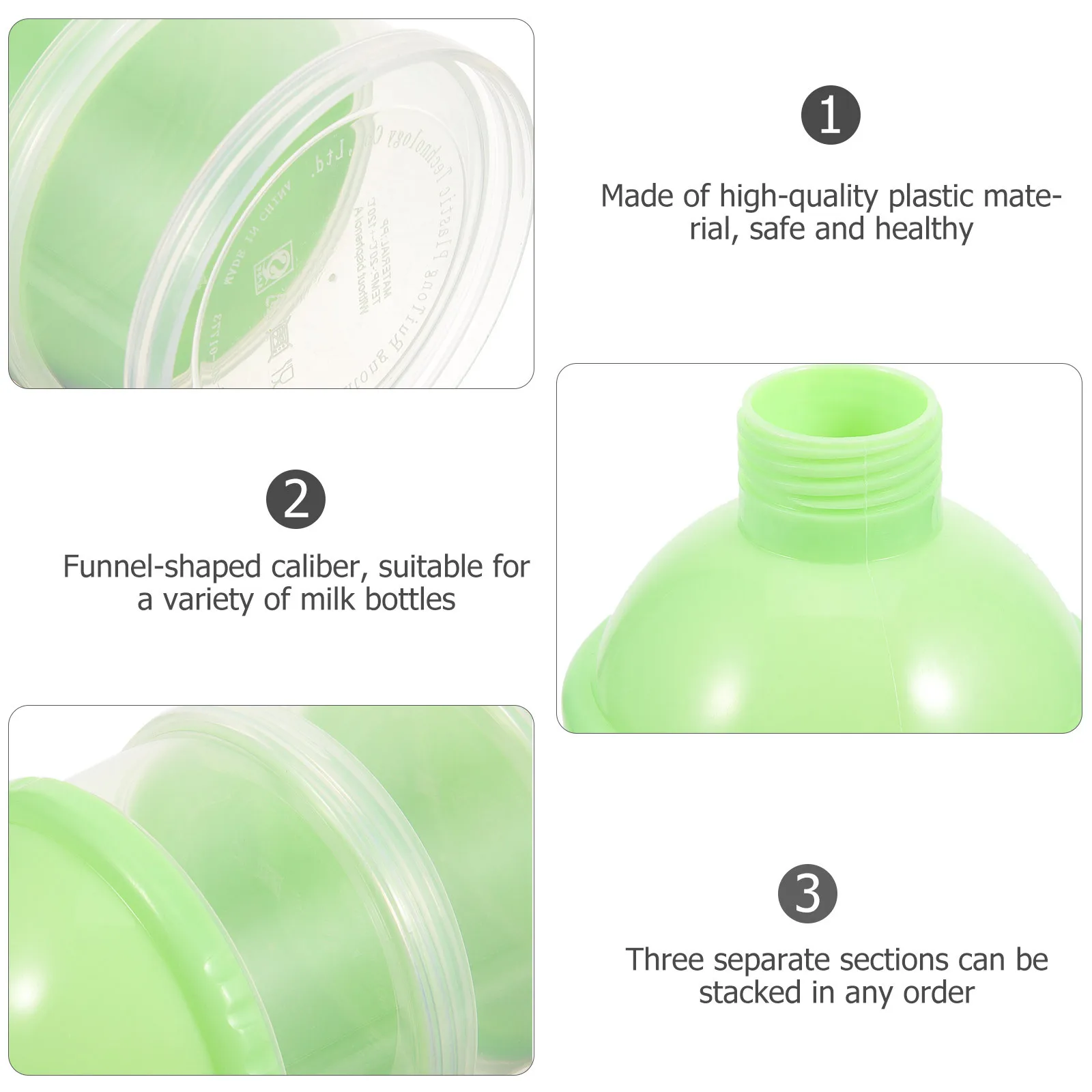 

3 Pcs Powdered Milk Travel Container Protein Holder Dispensing Formula Portable Dispenser