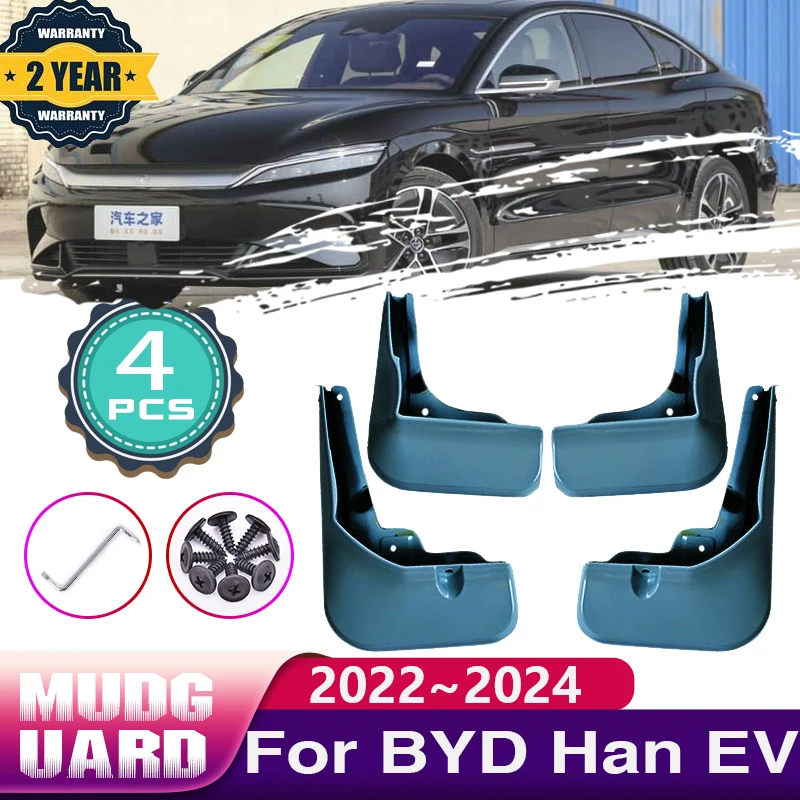 

Брызговики для автомобиля BYD Han EV 2023 2022 2024, брызговики, брызговики, передние и задние брызговики, защитные аксессуары