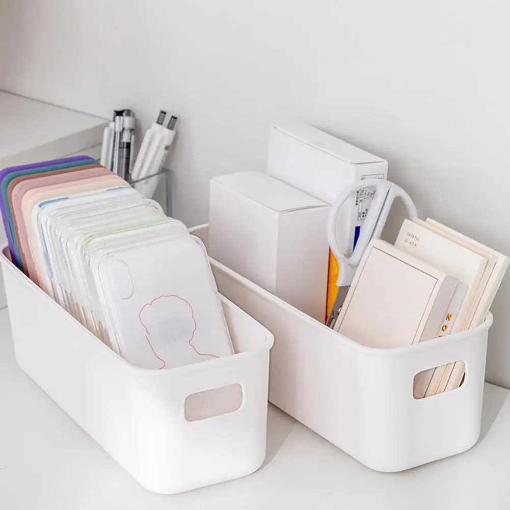 Useful Sundry Box Portable Design Long Lasting Sundries Organizer Case Desktop Storage Box  White Color Storage Box for Home