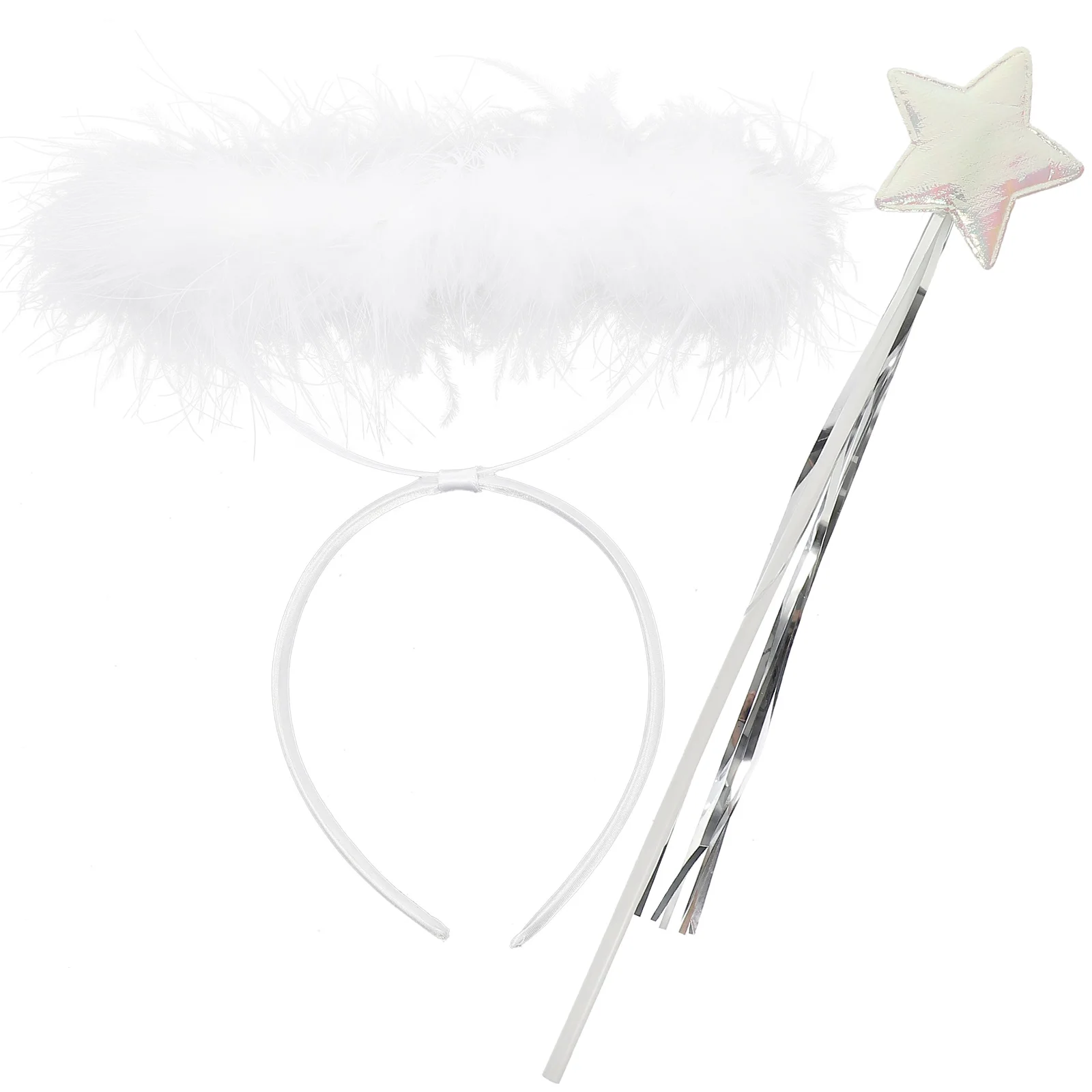 

1 set Angel Headband Props White Headdress Costume Accessories for Girls Halloween Cosplay Party Decorations Stylish for Photo