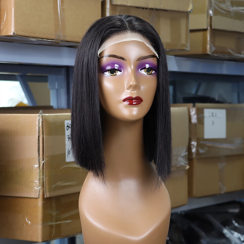 12A Vietnamese Hair Wigs SDD Bone Straight Bob Wigs 10 12 14inch Natural Black 100% Human Hair Wholesale Factory view 5