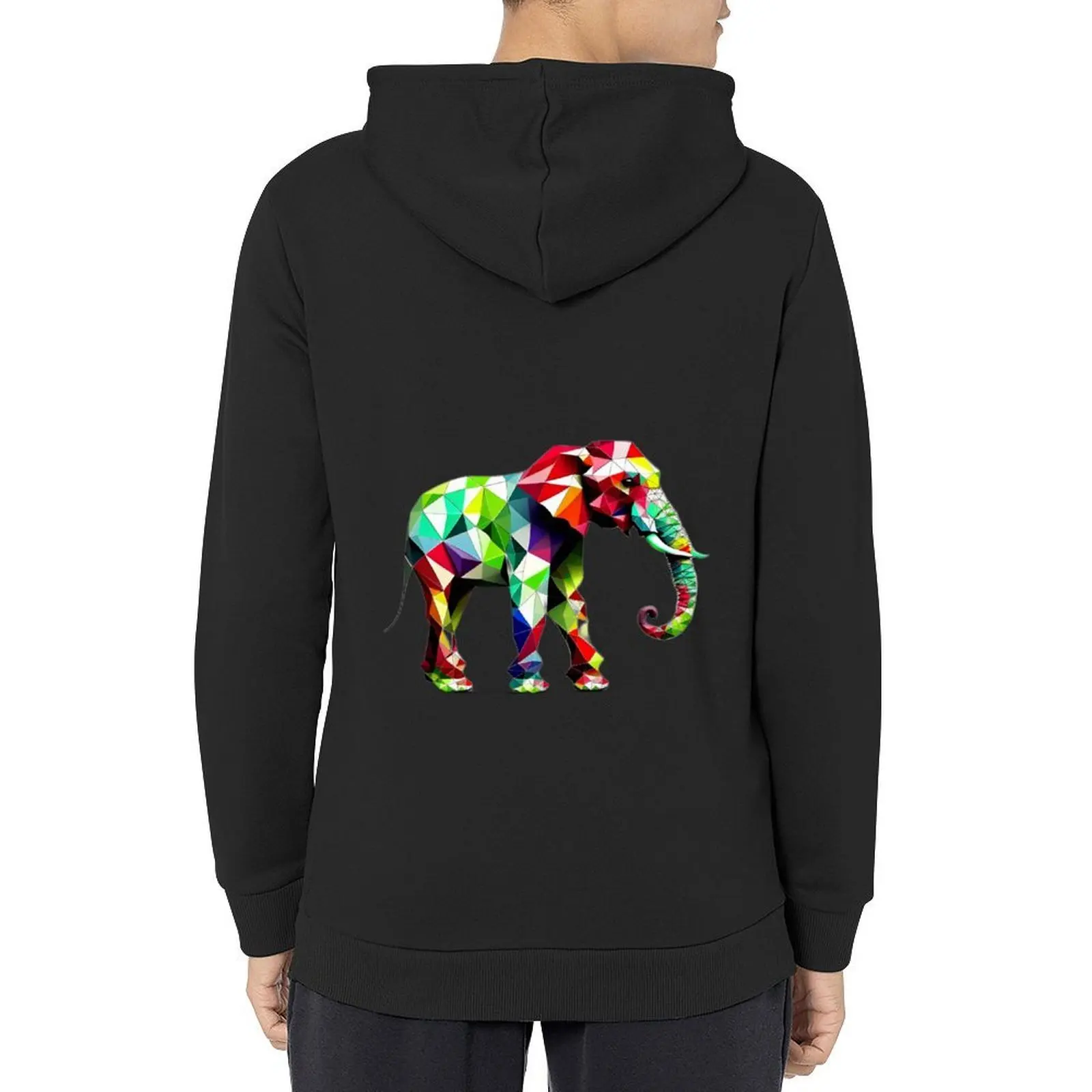 

Mighty African Elephant Geometric Shaped Artwork Hoodie men's sweat-shirt set men wear fashion men men's coat hoodie oversize