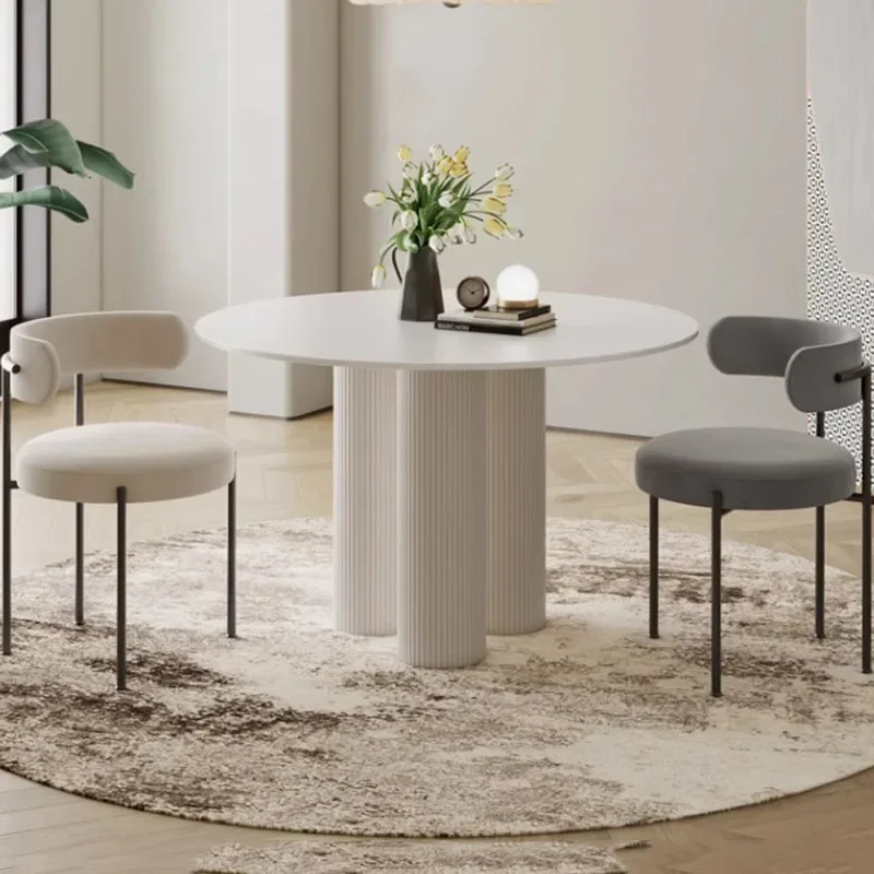 Elegant Living Room Dining Table Modern Round Sedentary Balcony Dining Table Nordic Design Muebles De Cocina Home Furniture