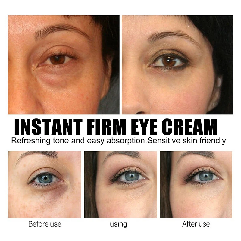 Crema de ojos instantánea, reduce las bolsas, las ojeras y la hinchazón, antienvejecimiento, líneas finas, reafirmante y delicada, hidrata los ojos, cuidado de la piel