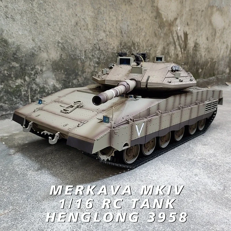 Henglong 3958 Israel Merkava Mk Iv Main Battle Tank telecomando modello 1/16 Metal Tracks Off-Road Rc Car giocattoli per bambini regali