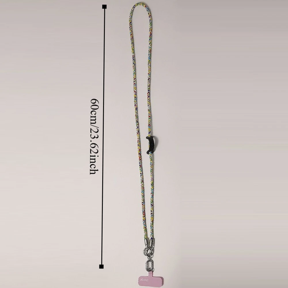 معلقة الحبل بريق حجر الراين الهاتف الحبل نمط طويل Crossbody سلسلة الهاتف المحمول حبل بلينغ بلينغ الفاخرة سلسلة هواتف المحمول