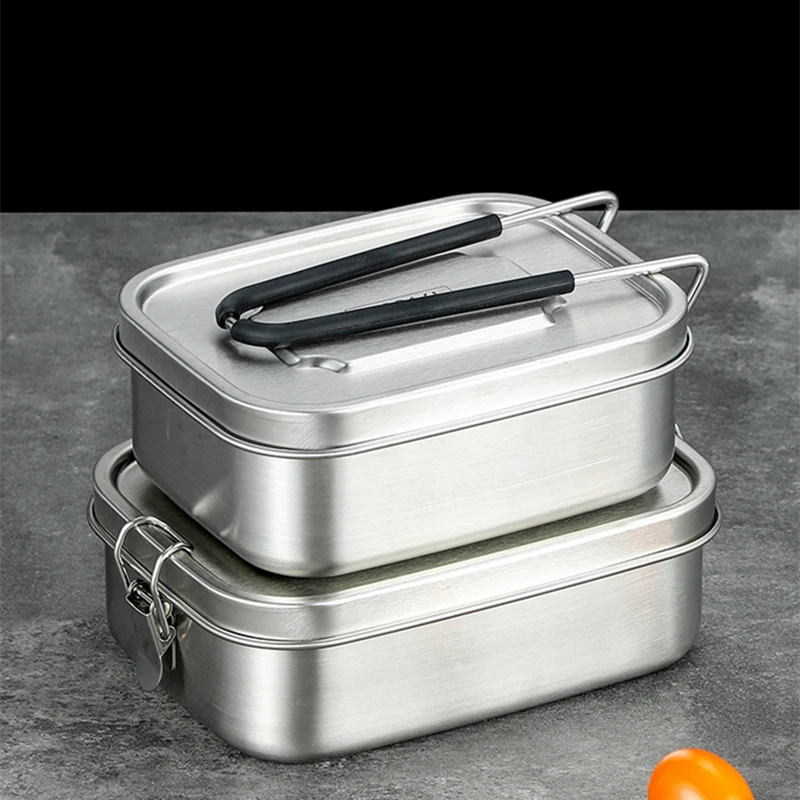 

316 Stainless Steel Divided Lunch Box Sealed Leak-proof Bento Boxes with Lid 800ML Compartment Insulation Food Container