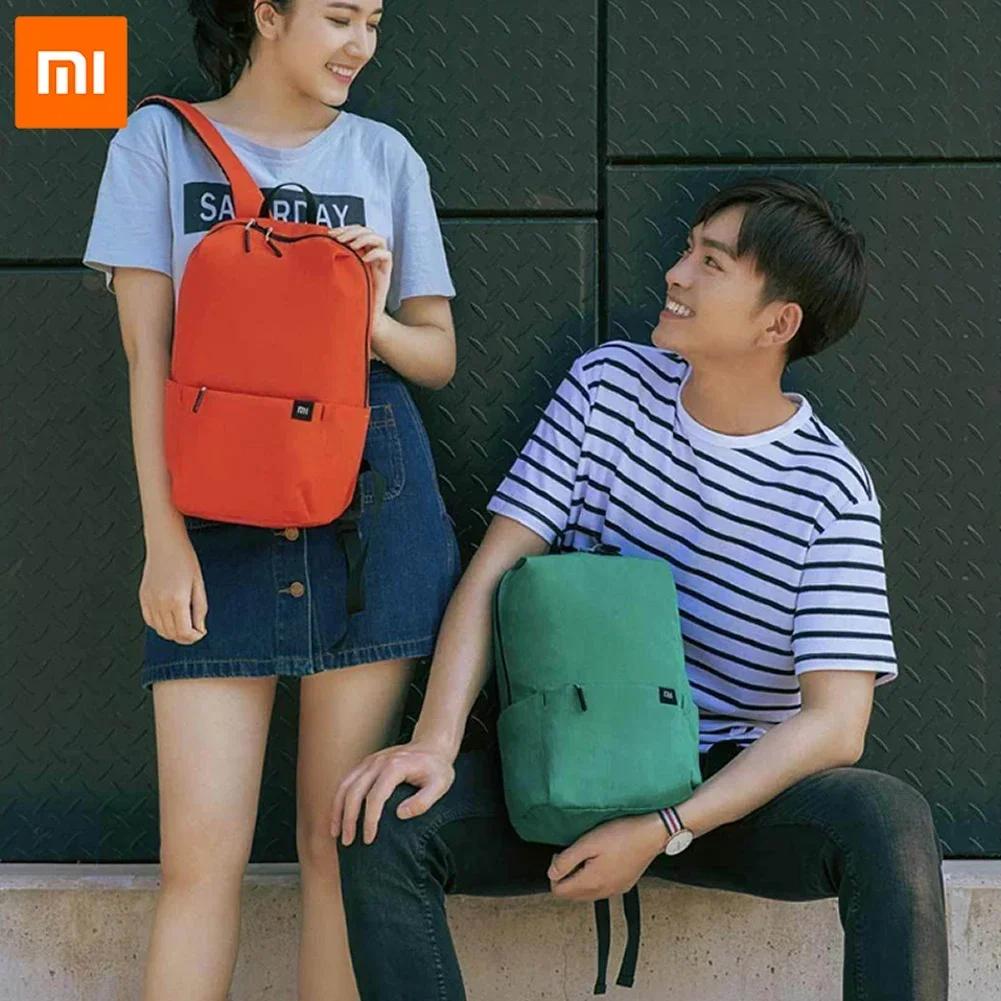 Orijinal Xiaomi Mi Küçük Sırt Çantası Şehir Eğlence Seyahat Spor Çantası 10L Su Geçirmez Çanta Unisex Renkli Kombinasyonu Akıllı Çanta