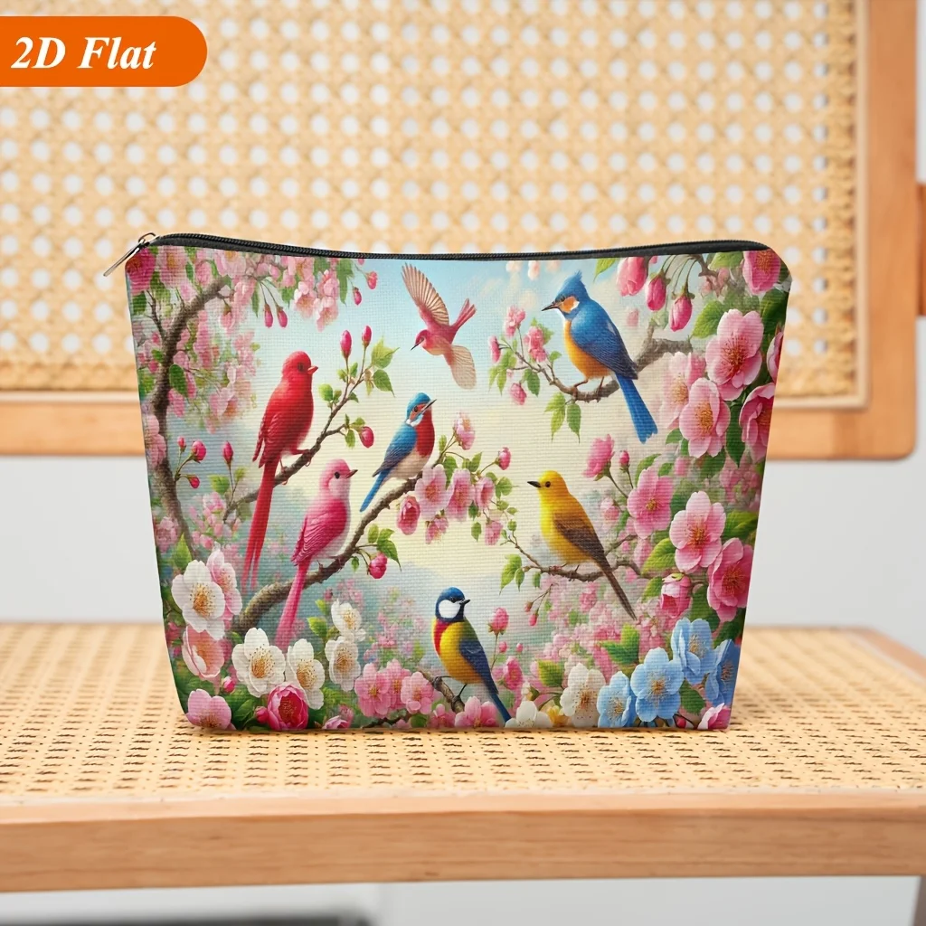 1pc Zipper Closure Cosmetic Bag Durable Anti-Fade Bag, Portable Storage Bag, Student Pencil Case, Toiletry Bag Makeup Pouch