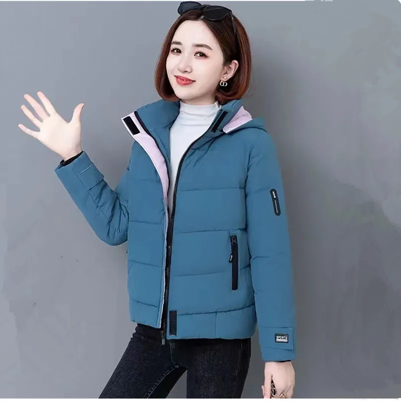 UHYTGF Winter Jackets For Women 2023 Hooded Windproof Down Cotton Parkas Coat Female Thicken Casual Warm Overcoat Ladies 4XL 393