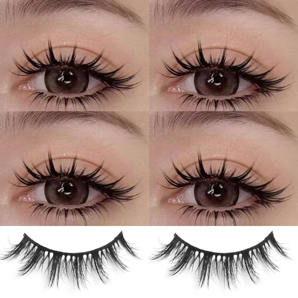 3D Curling Falsche Wimpern Comic Sweetheart Wimpern Y2K Mädchen Teufel Stil Weiche Wispy Cross Wimpernverlängerung Augen Make-up