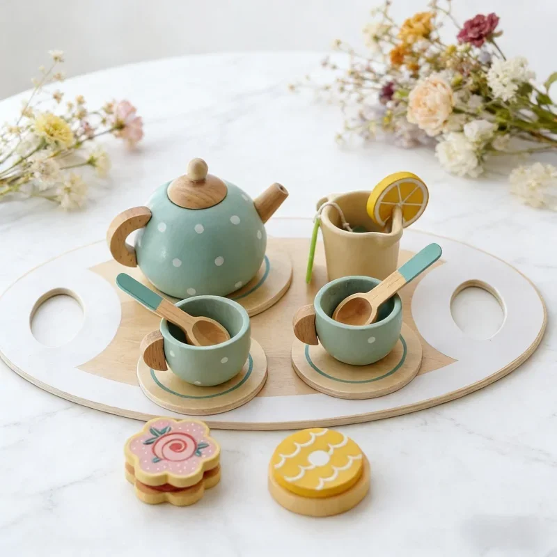 

Деревянный игровой набор-симулятор: Датское мороженое, мороженое на палочке, послеобеденный чай. Интерактивный развивающий набор для детей и родителей.