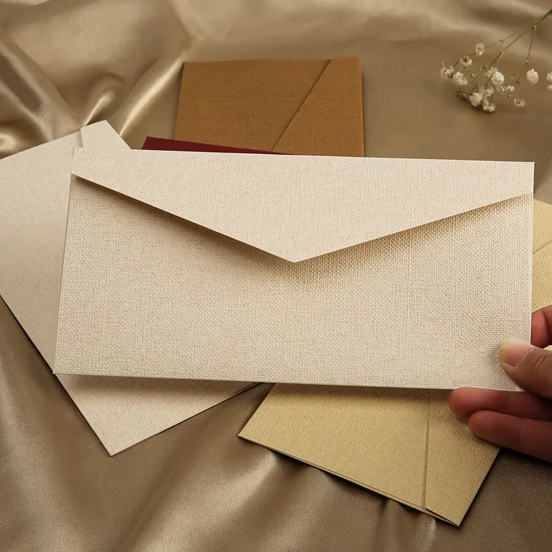 20pcs Blank Envelope for Invitations Postcards Giftbox Message 250g 22x11cm Texture Paper Wedding Business Letters Storage Bag