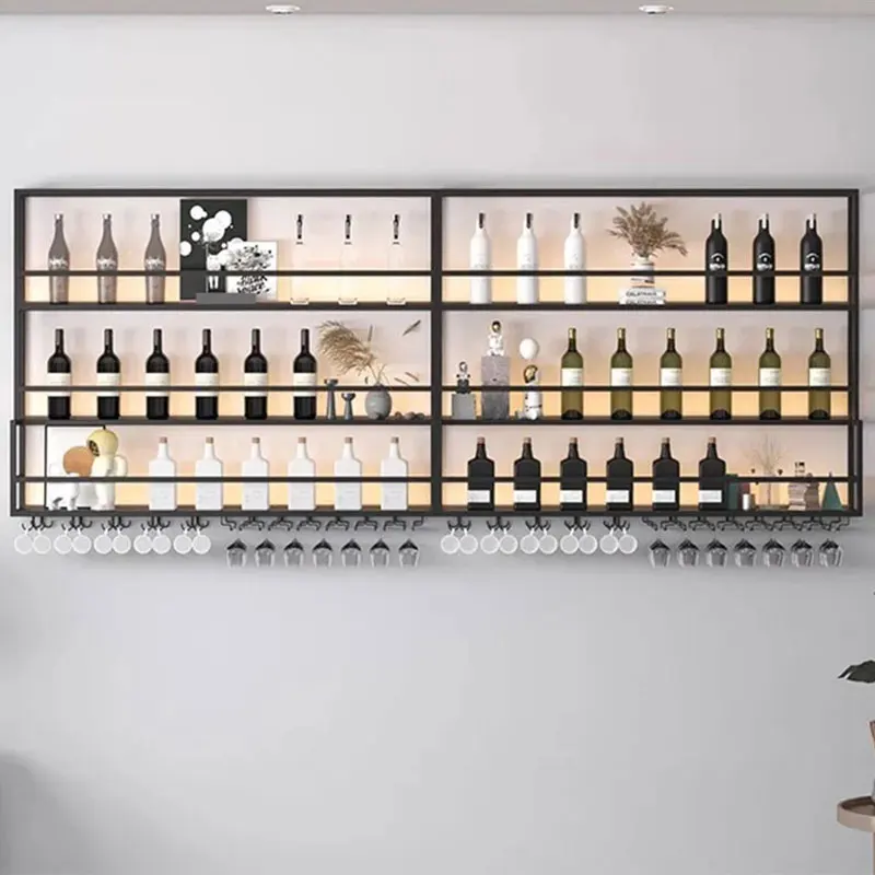 

Vertical Luxury Wine Rack Modern Man Cabinet Shelf Holder Wall Wine Rack Display Storage Botelleros De Vino Home Bar Furniture