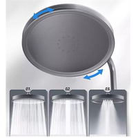 New 6 Modes Large Flow Supercharge Rainfall Shower Head 230mm Round High Pressure Top Spray Rain Showerhead Bathroom Accessories