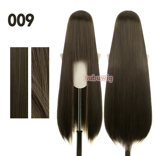 Bubuwig Synthetic Hair 100cm Long Straight Pure Color Cosplay Wigs Over 100 Colors Black White Red Blue Brown Wig Heat Resistant - Image 80