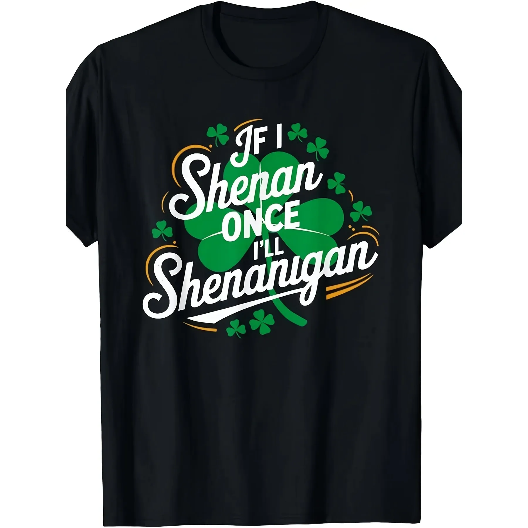 Shenanigan Shamrock Graphic Men's T-Shirt Breathable Pure Cotton Casual Streetwear Tee