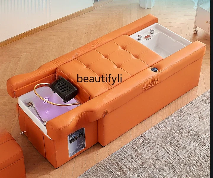 Electric Back Lifting Head Foot Massage Sofa Integrated Bed Foot Washing Massage Couch Spa Shampoo Ear Cleaning Foot Washing