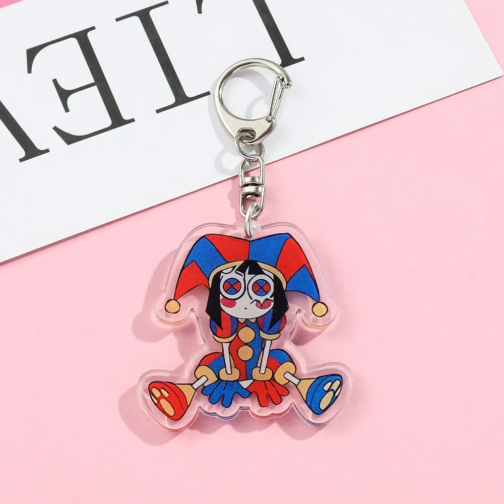 Anime Peripheral Cute The Amazing Digital Circus Acrylic Keychain Outfit Backpack Pendant Decoration Accessory Festivals Gift